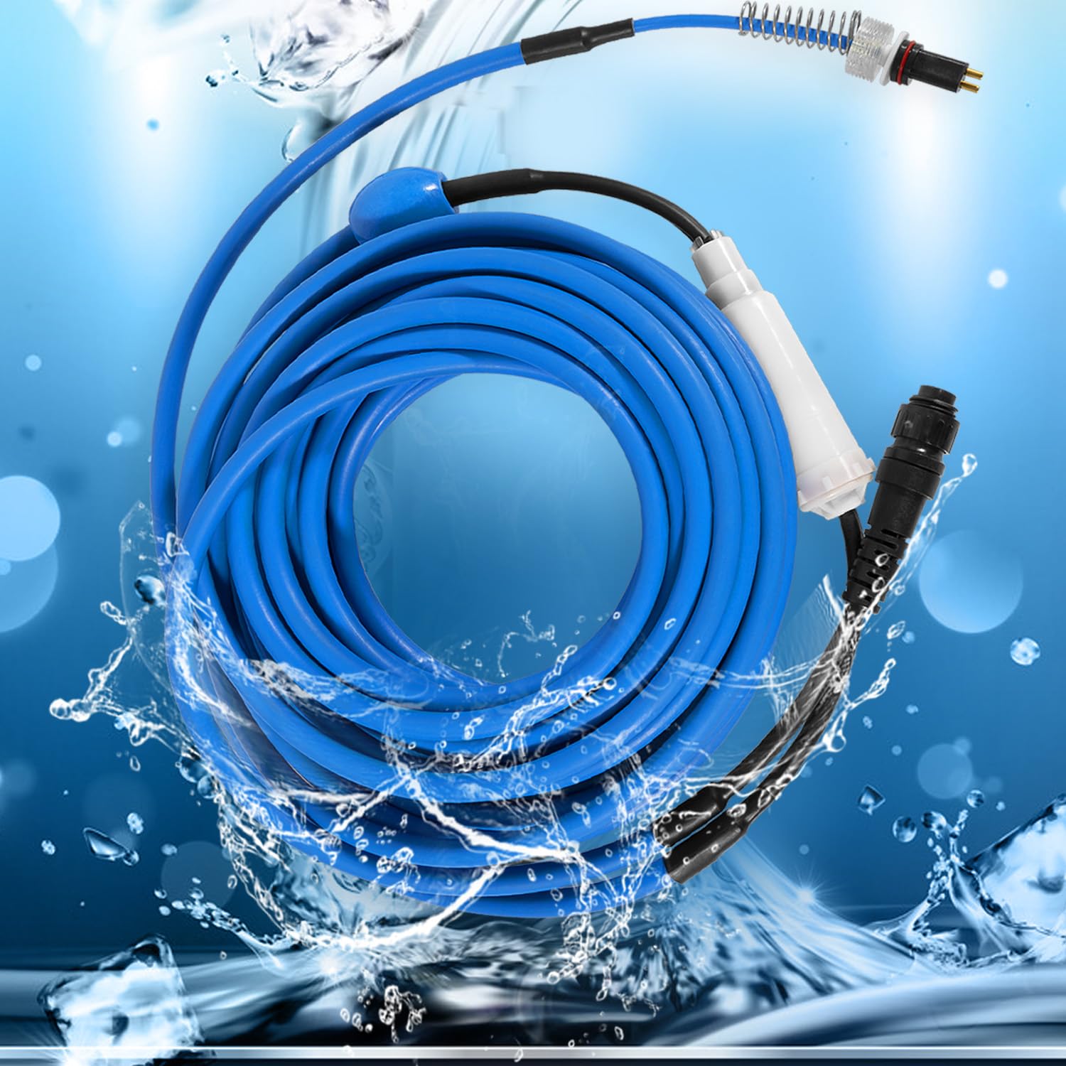 Photo 1 of 9995861-DIY 2-PIN Blue Swivel Cable 60FT/18M Replacement for Dolphin Pool Cleaners Nautilus (Old), DX3, Advantage Plus, Endeavor, Atlantis, Primal X3, DX3S, Orion, M3, Saturn (Old), Quest, Neptune