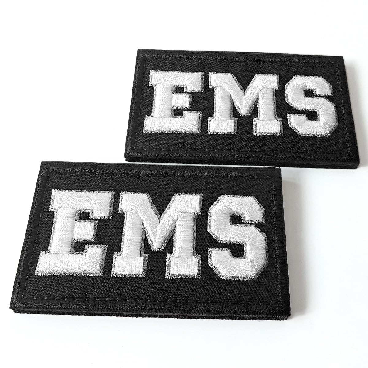 2PCS EMS Patch, Hook and Loop Embroidered Patch for Workwear, Uniforms, Backpacks, Underwear, Hats, Uniforms, Tactical Gear and More