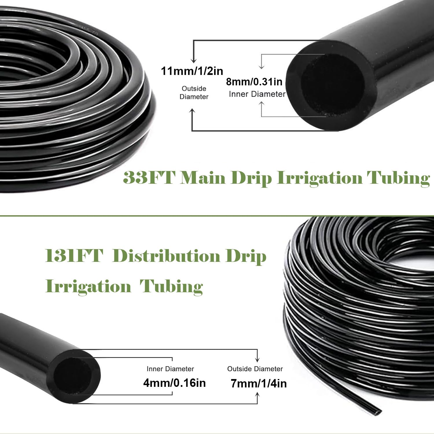 Sistema di irrigazione a goccia per giardino, micro irrigatori fai da te, sistema automatico di irrigazione delle piante con 5 tipi di spruzzatori, tubo per irrigazione, connettori per cortile esterno