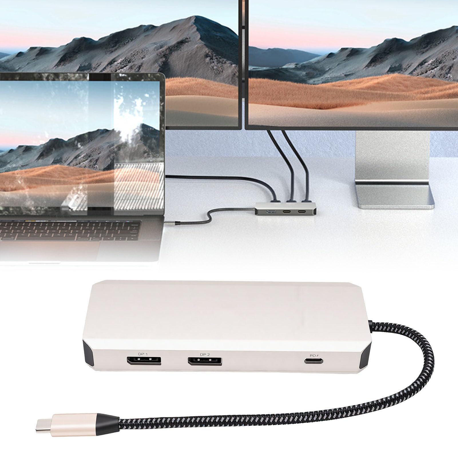 Zunate 4K Triple Display Docking Station USB C Hub Multiport