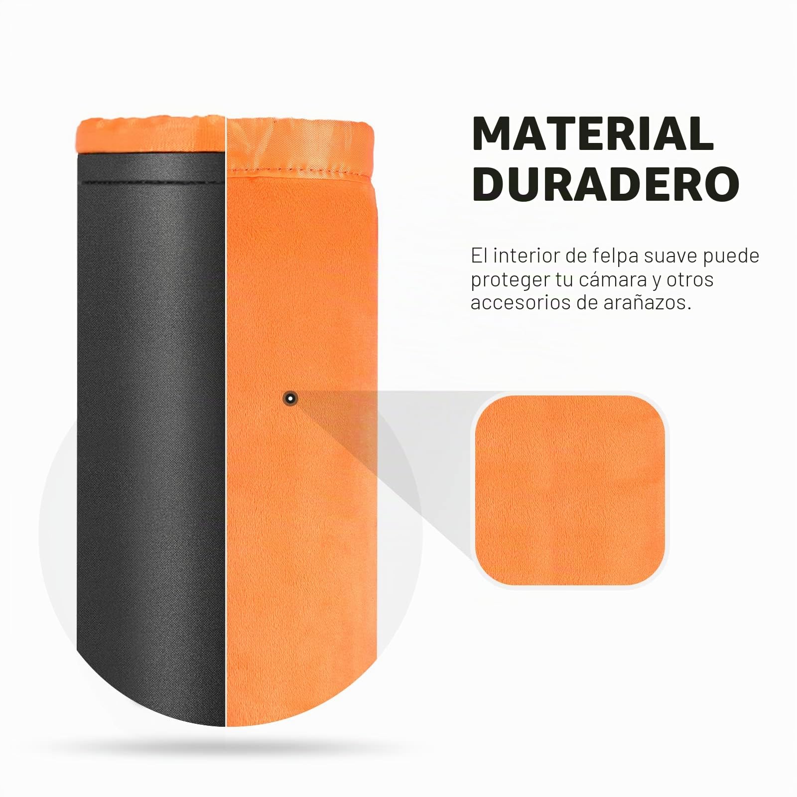 NEEWER Estuche para Lente de Cámara (Paquete 4 / 4 Tamaños) Bolsa Protectora Gruesa con Diseño de Cordón Interior Naranja Bolsa de Neopreno de Felpa Suave Compatible con Lente Sony Canon Nikon DSLR