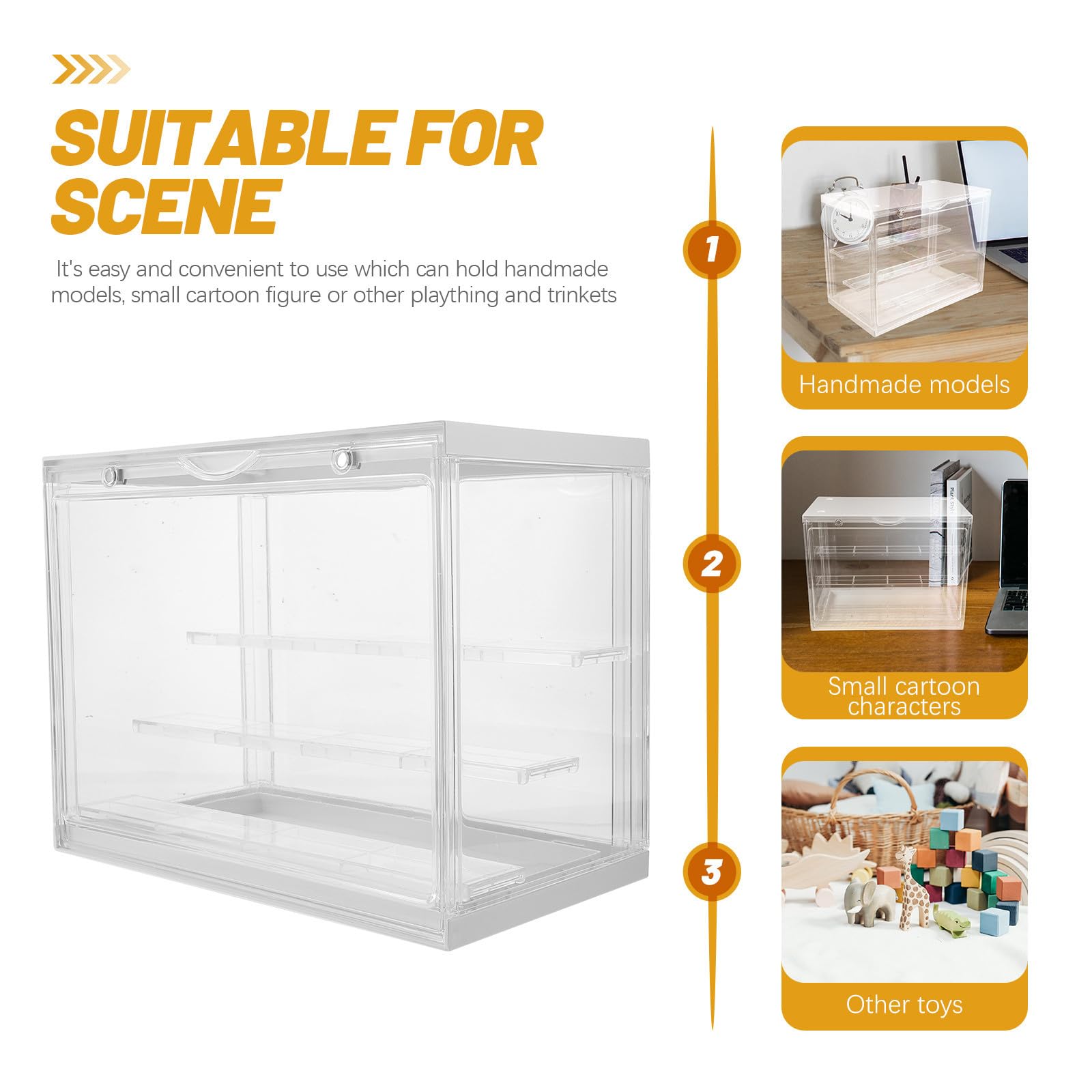 Caja de Exhibición de Acrílico para Figuras de Acción y Coleccionables 3 Capas Apilables, Protección contra Polvo y Diseño Moderno para Decoración del Hogar