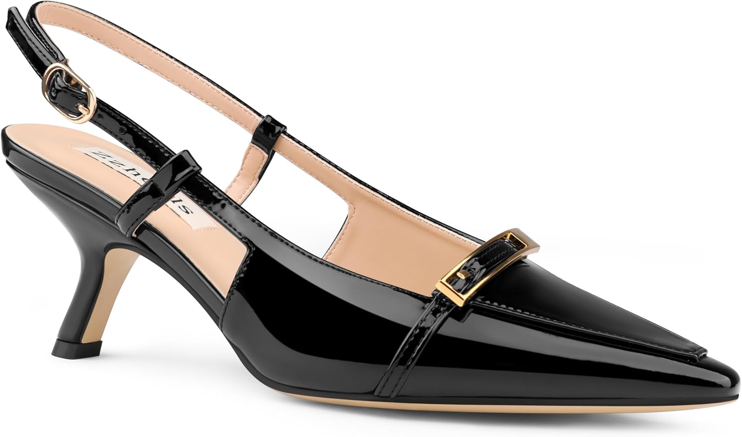 Zzheels Women's Slingback Kitten Heels Closed Pointed Toe Dressy Pumps Shoes Wedding Party Shoes