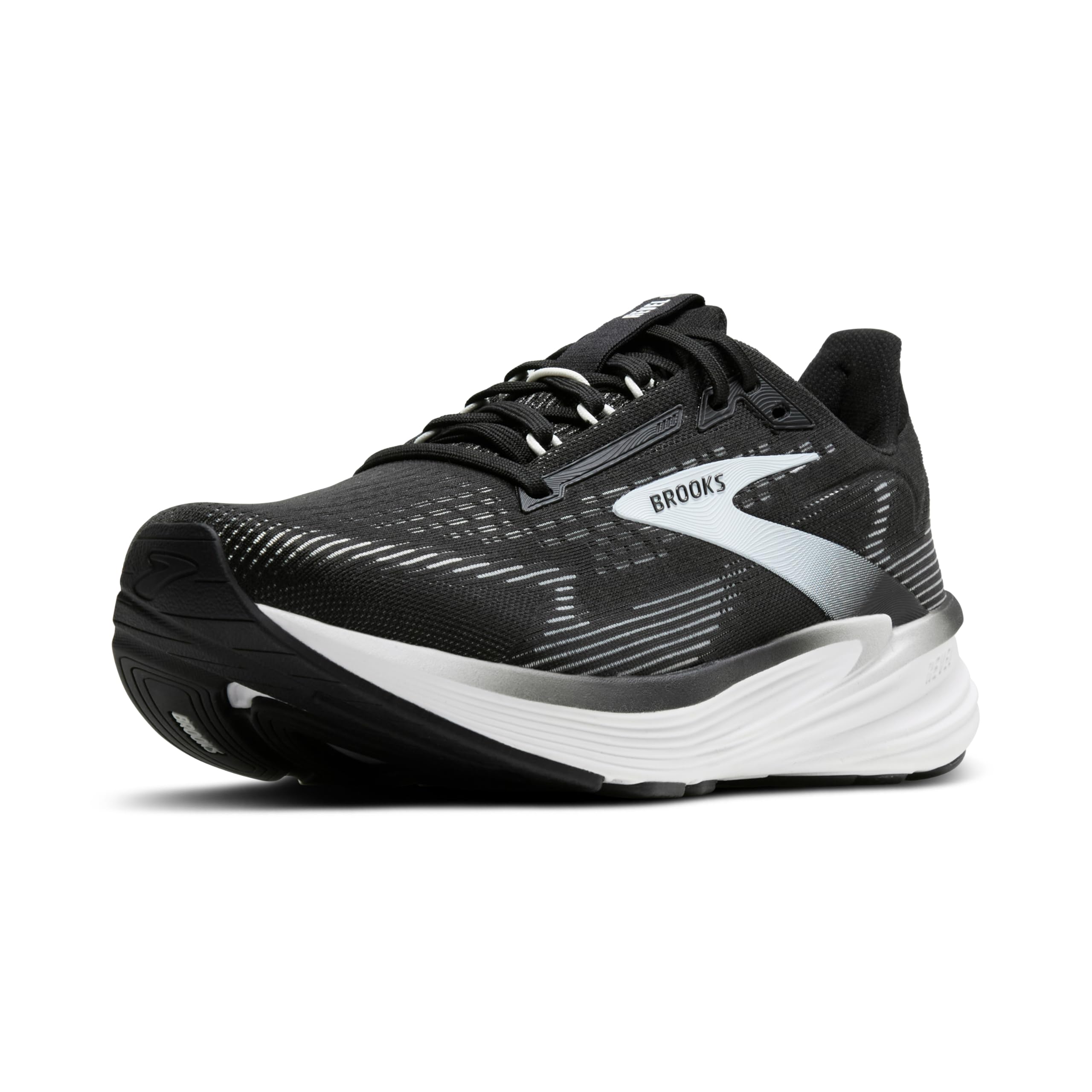 BROOKS Mens Revel 8 Sneaker, Black Grey White, 6.5 UK