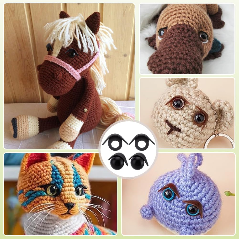 PH PandaHall 120 Yeux De Sécurité Paupières 23mm Noir - Accessoires Amigurumi Et Peluches