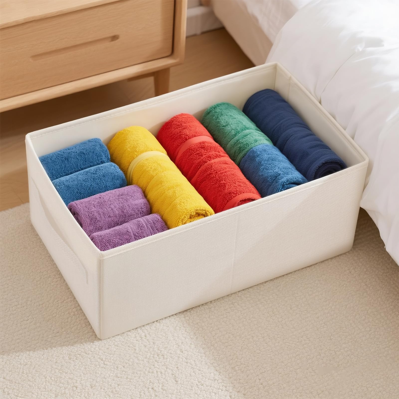 SINJEUN 5 pezzi, 41 x 24 x 17 cm, colore beige, organizer per vestiti