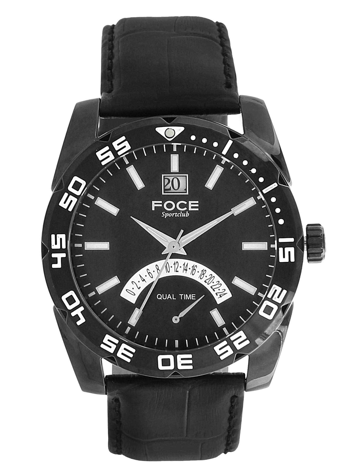 FOCE Multifunction Black Dial Leather Strap Watch for Men-[F1103SGBN-BLACK] (B078Q41555) Amazon Price History, Amazon Price Tracker