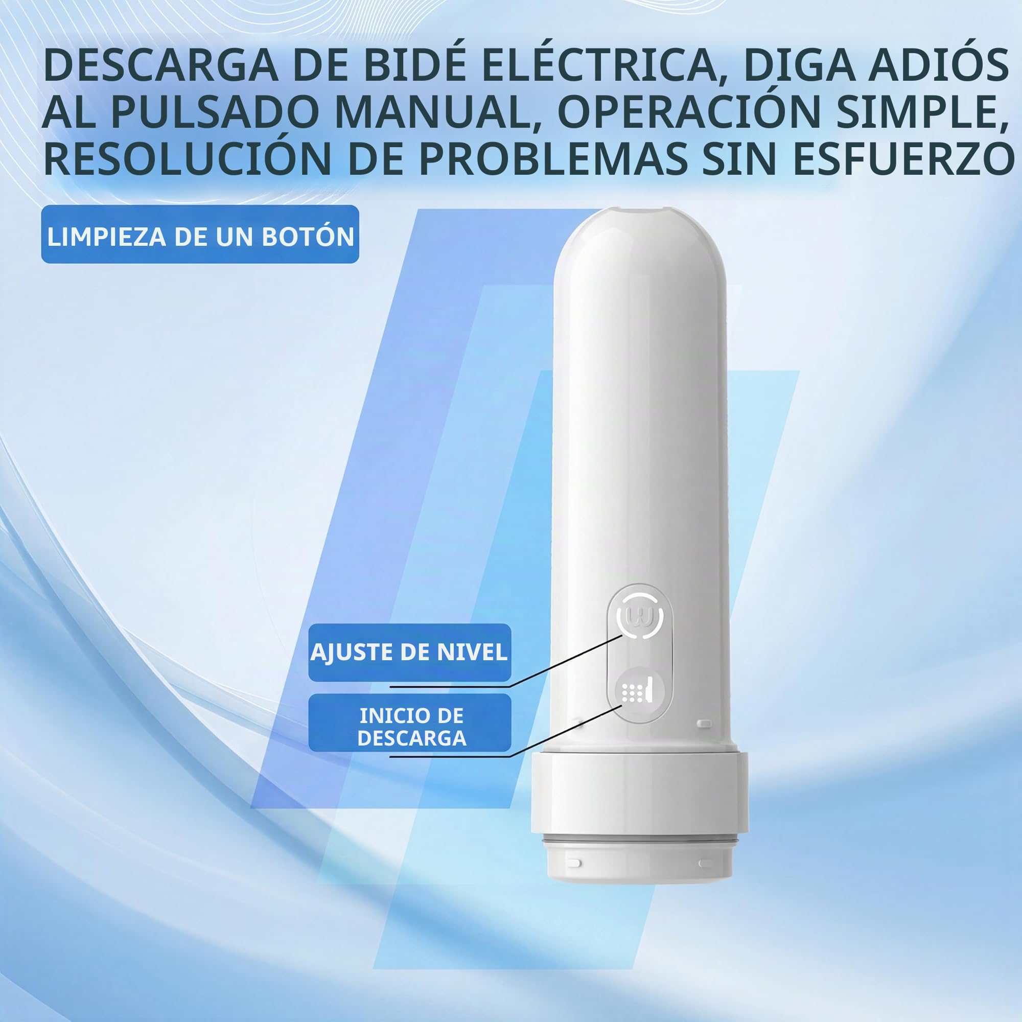 OHAANYY Bidé Viaje Eléctrico Ducha Portátil Pilas Higiene Íntima IPX7 180ml | Pulverizador higiénico móvil, botella lavado manual acampada, irrigador perianal suave, boquilla rotatoria regular