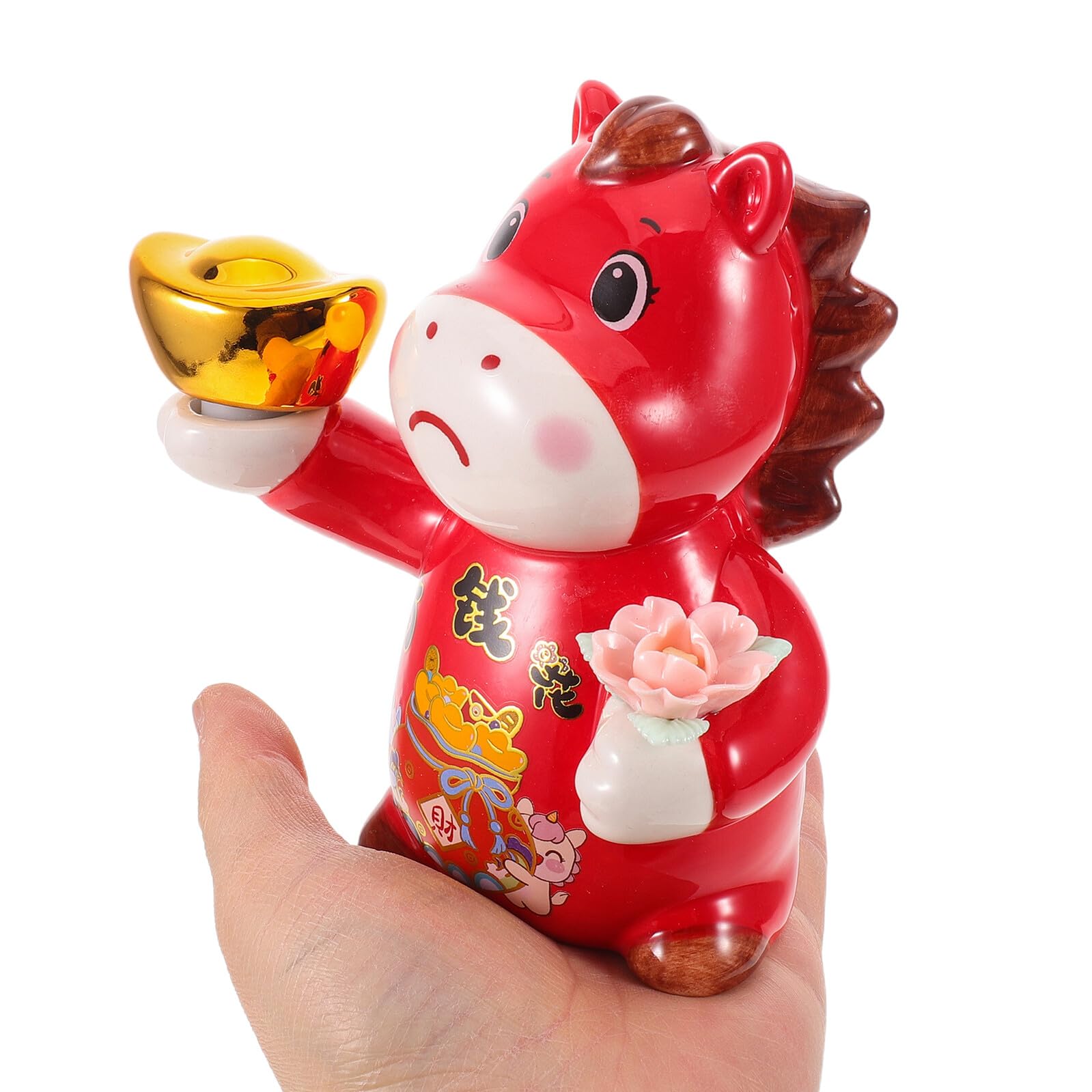 Abaodam Keramik Sparschwein Pferd Feng Shui Spardose Münzbank Neujahrsdeko Kompakt Langlebig