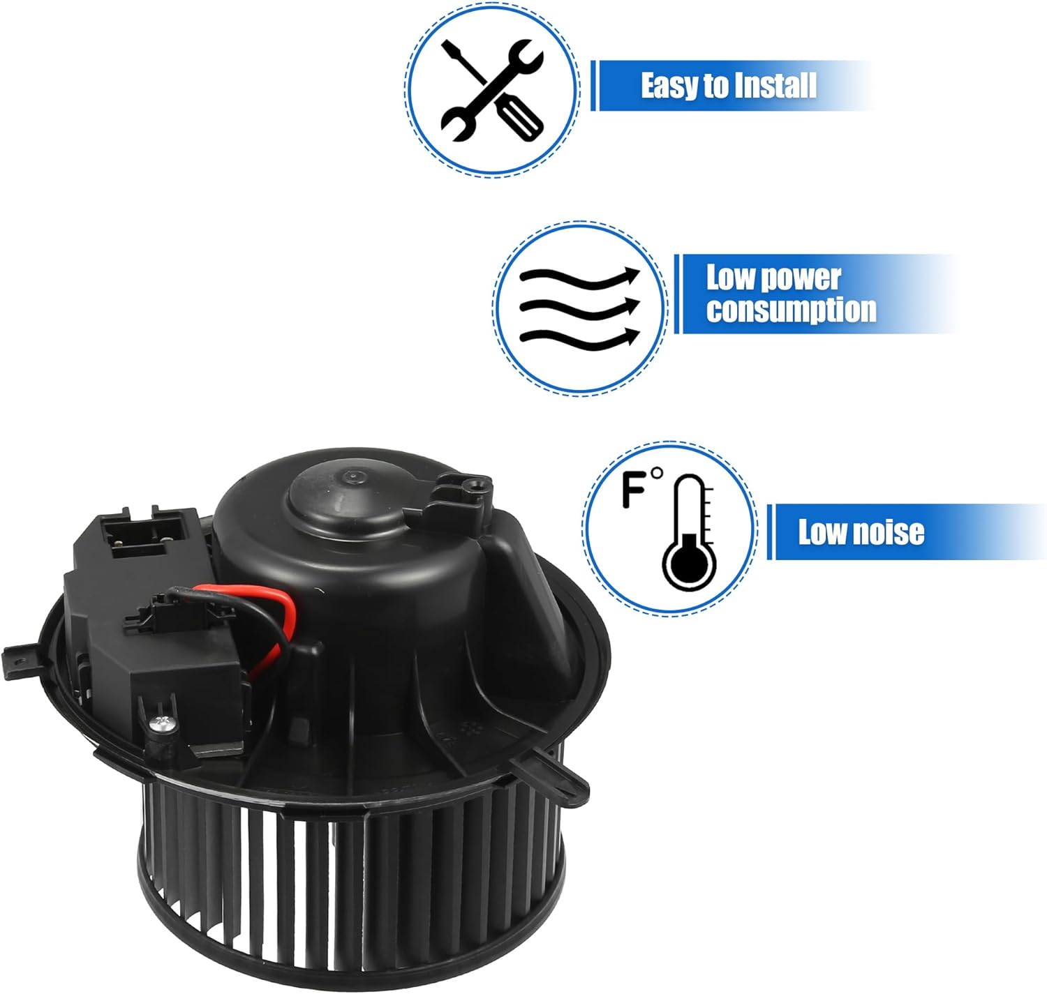 X AUTOHAUX HVAC Heater Blower Motor Assembly Compatible for Volkswagen Beetle, CC, Eos, Golf, GTI, Passat, Jetta, Tiguan No.1K1820015L