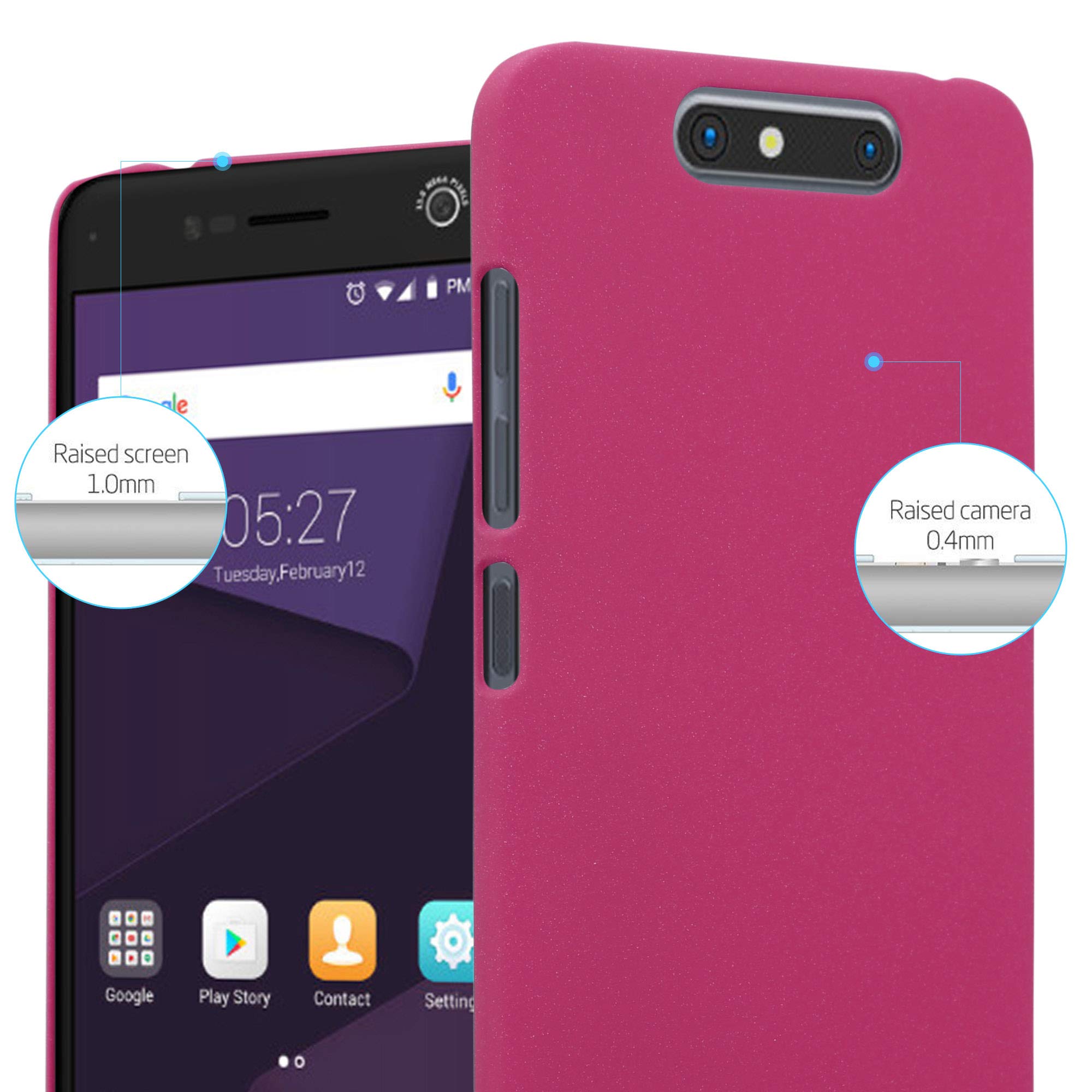 Cadorabo Custodia Rigida Per ZTE Blade V8 – FROSTY ROSA – Cover Sottile Antiurto Con Bordo Rialzato – Guscio In Plastica - 3