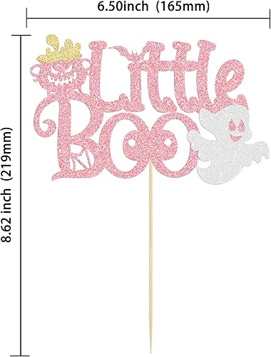 Miniatura 8 de Decoración para pastel de Halloween Little Boo con purpurina para decoración de pastel de fantasma, para baby shower, niños, cumpleaños, fiesta de