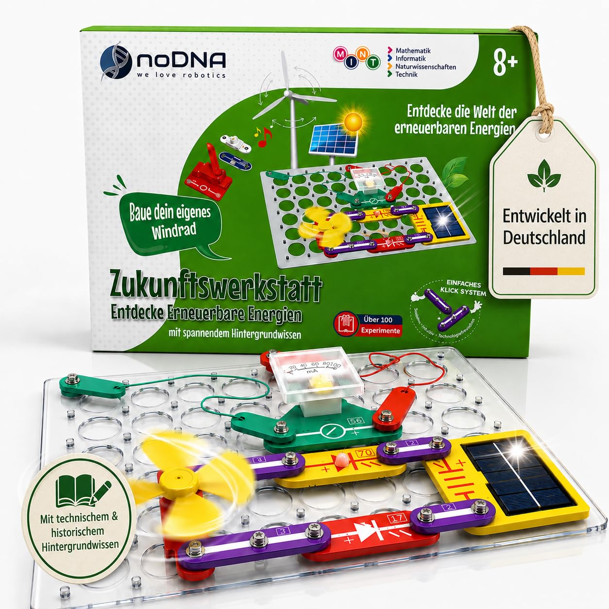 NoDNA - Cassetta elettronica per bambini a partire da 8 anni di esperimenti per bambini a partire da 8 anni, kit di costruzione elettronica, kit di montaggio elettronico, regalo per ragazzi 8 anni