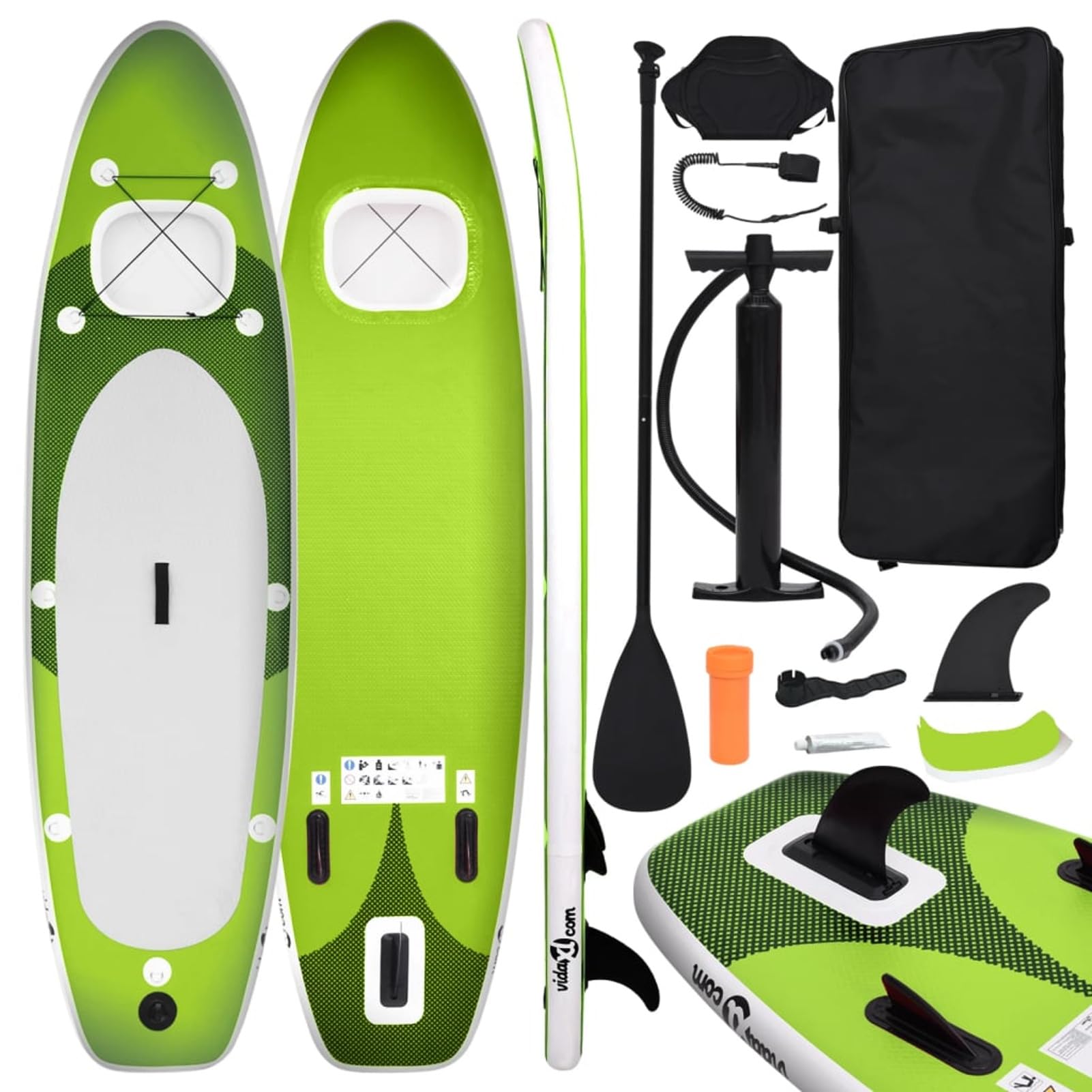 Set de Tabla de Paddle Surf Hinchable, Padelsurf, Accesorios Paddle Surf, Paddle Board, Verde 300x76x10 cm