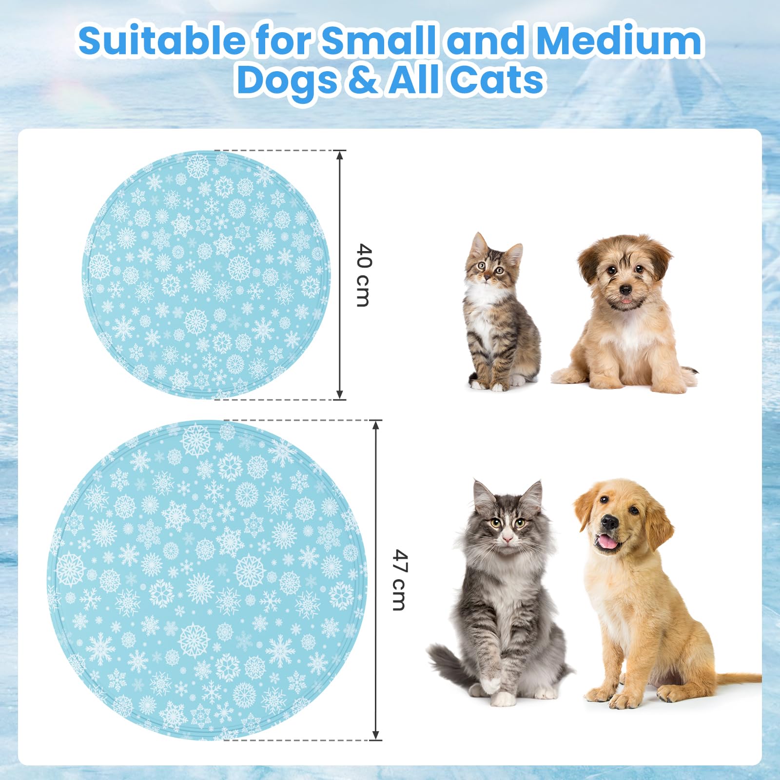 Manta Refrescante Para Perros Y Gatos Con Gel No Tóxico – Reversible Summer Wild / Amarillo – Talla M 65x50 Cm – Alfombrilla Que Se Activa Por Presión, Sin Agua Ni Frío