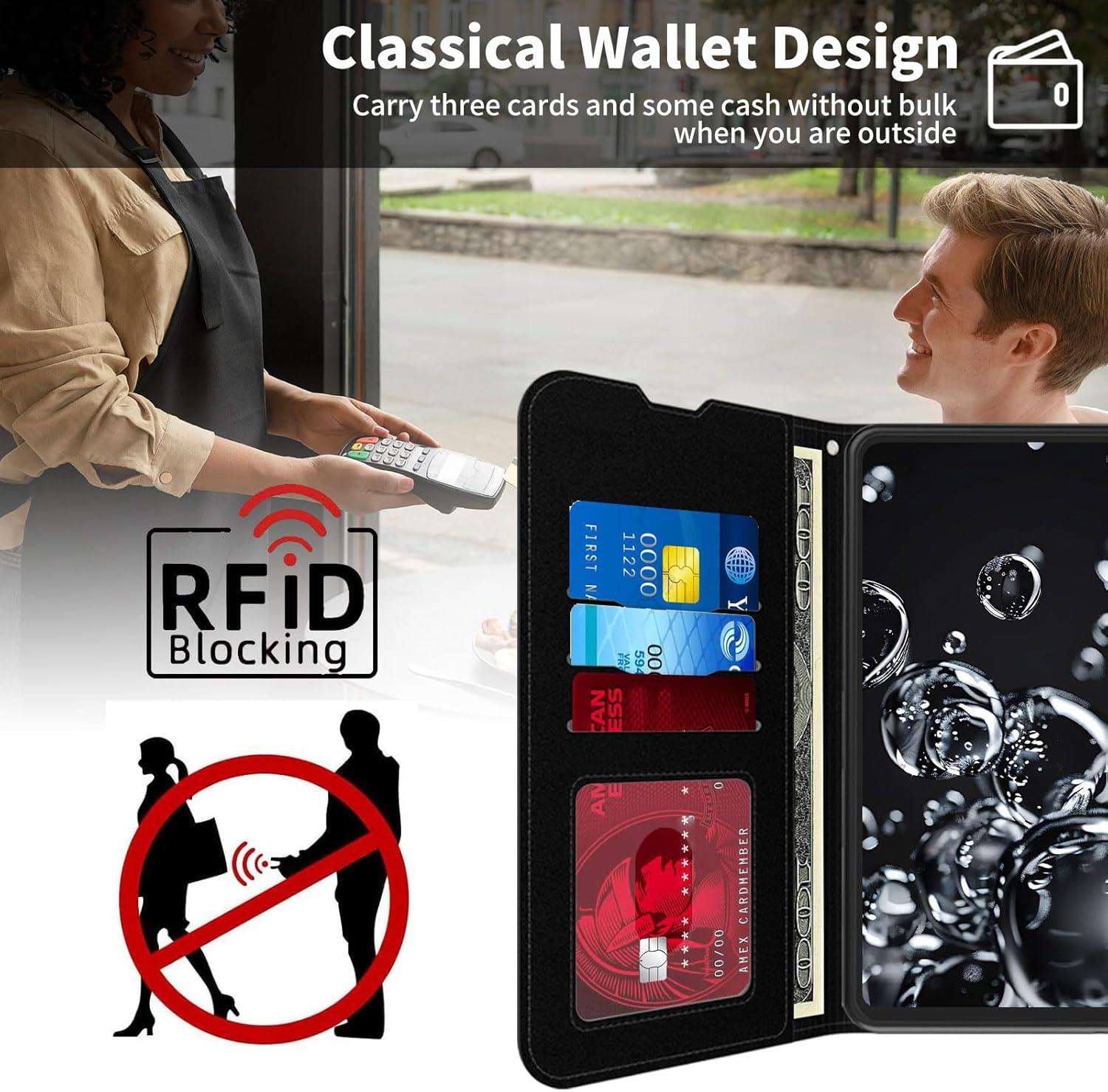 for Samsung Galaxy S25 Ultra Case with Card Holder & Kickstand & Wrist Strap Wallet Flip Folio Leather Magnetic Protective Shockproof Phone Case for Samsung S25 Ultra,Dream Catcher Wolf - Image 2