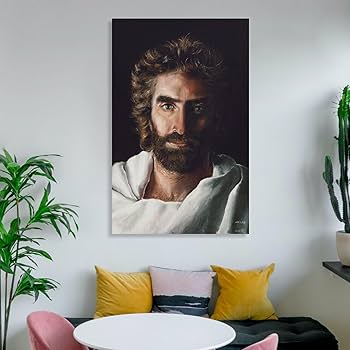 Amazon.co.jp: 肖像画のキャンバスの絵画の神イエス・キリスト