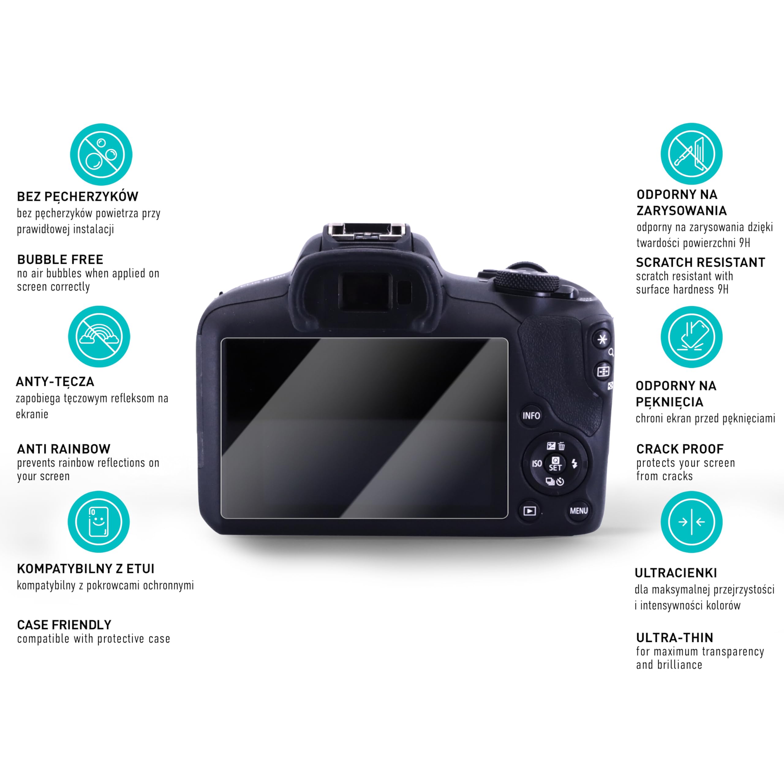 smartect Szkło Hartowane 3 Sztuki dla Canon EOS R100 | Szklana Ochrona Ekranu HD Anti-Zarysowania, 0.3 mm Ultra-przezroczyste, Twardość 9H, Odporne na Uderzenia, Bez Pęcherzyków