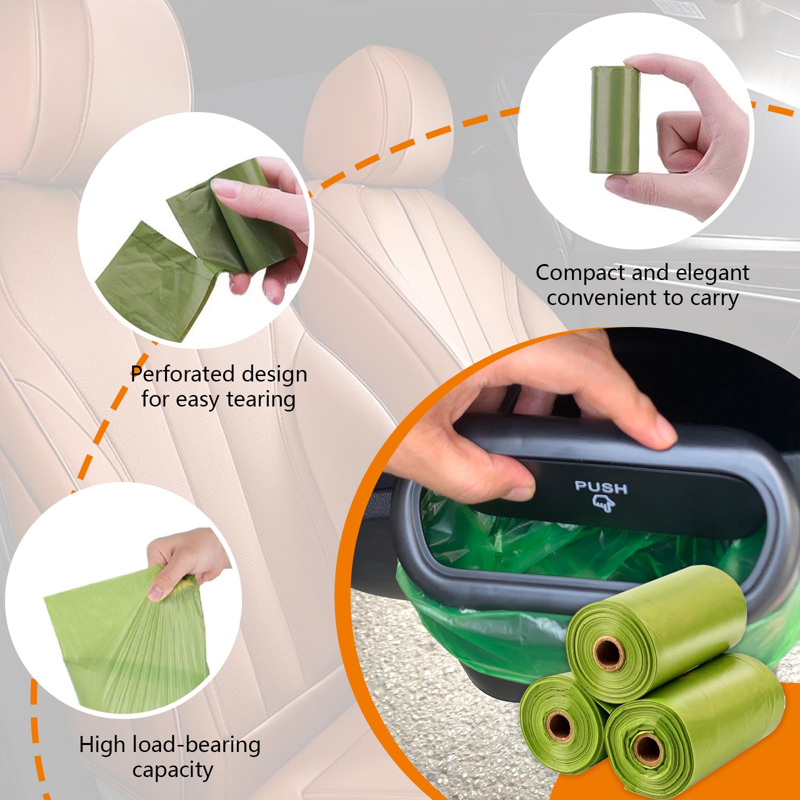Cestino Porta Rifiuti Auto MCNULGUR - Organizer Multiuso Impermeabile Con Tasche - Per Auto, Camion, SUV E Casa