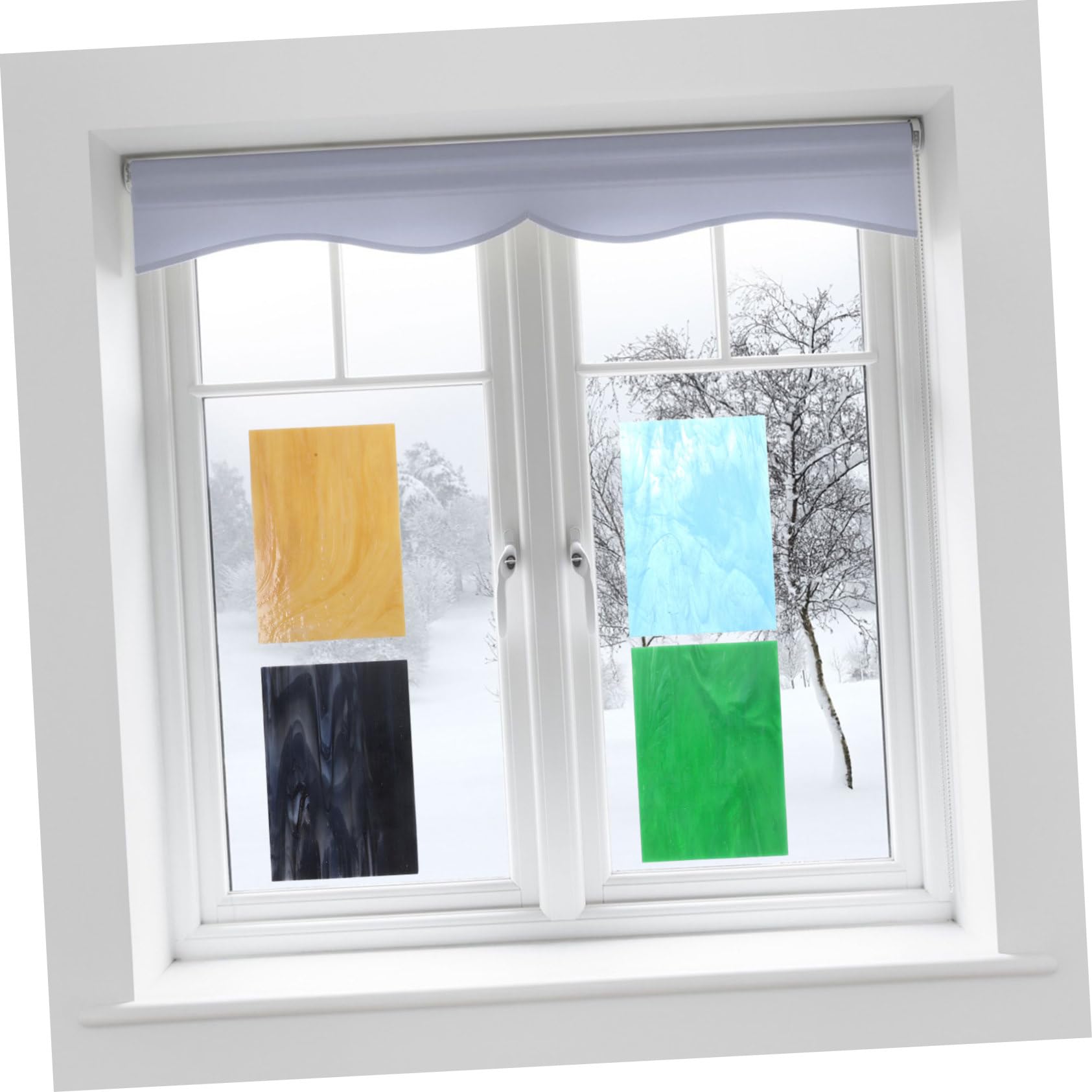 OSALADI 6pcs Colored Mica Flakes Stained Glass Sheets DIY Mosaic Tiles for Home Decoration Glass Mosaic Pieces