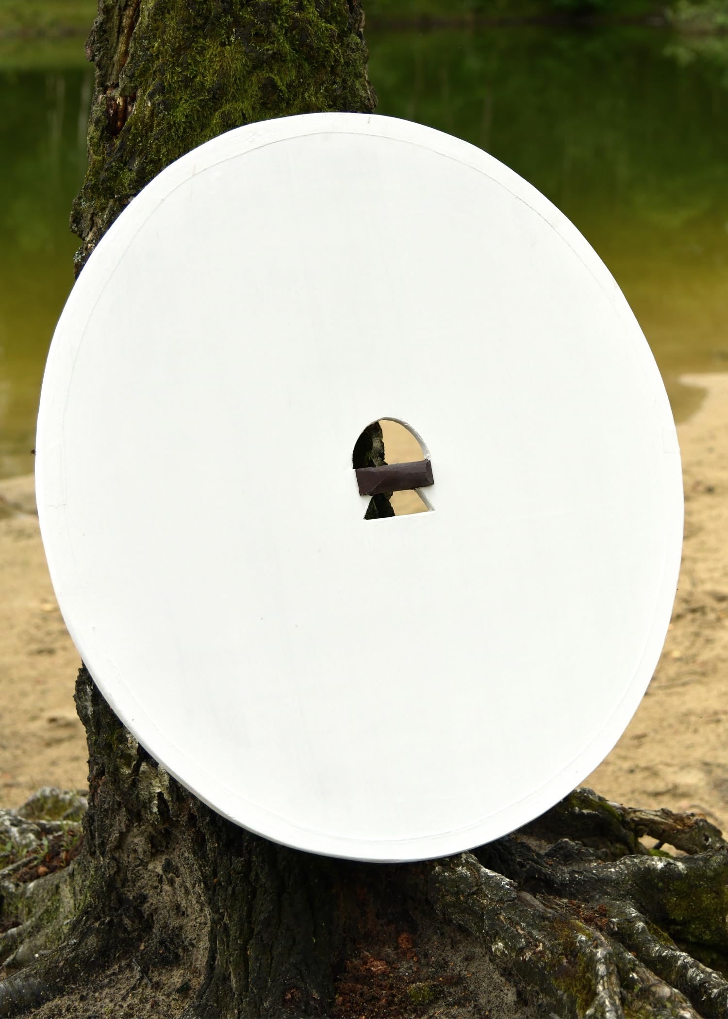 Battle-Merchant Wikinger Rundschild, Rohling aus Holz mit Stahlbuckel - Schild - Wikingerschild