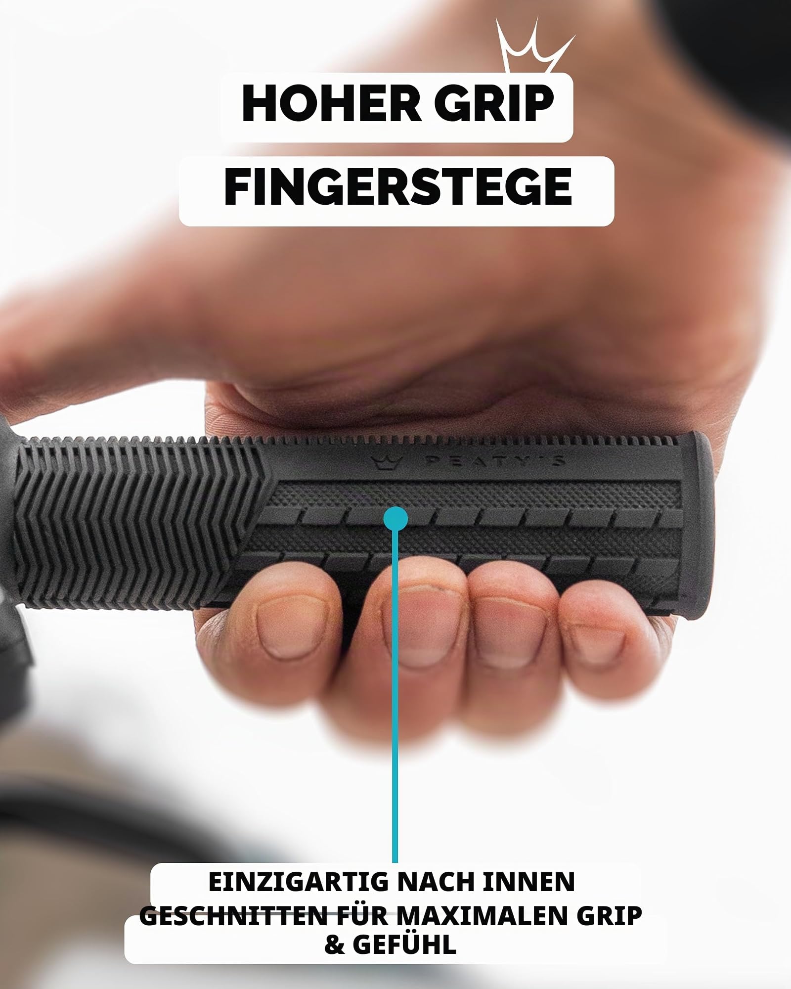 Peaty's Monarch Grips – Rennkontrolle, langlebig, ergonomische Fingerstangen, Komfort-Daumenpolster, ganztägiges Reiten, Allwetter & Gelände, MTB Enduro Downhill E-Bike