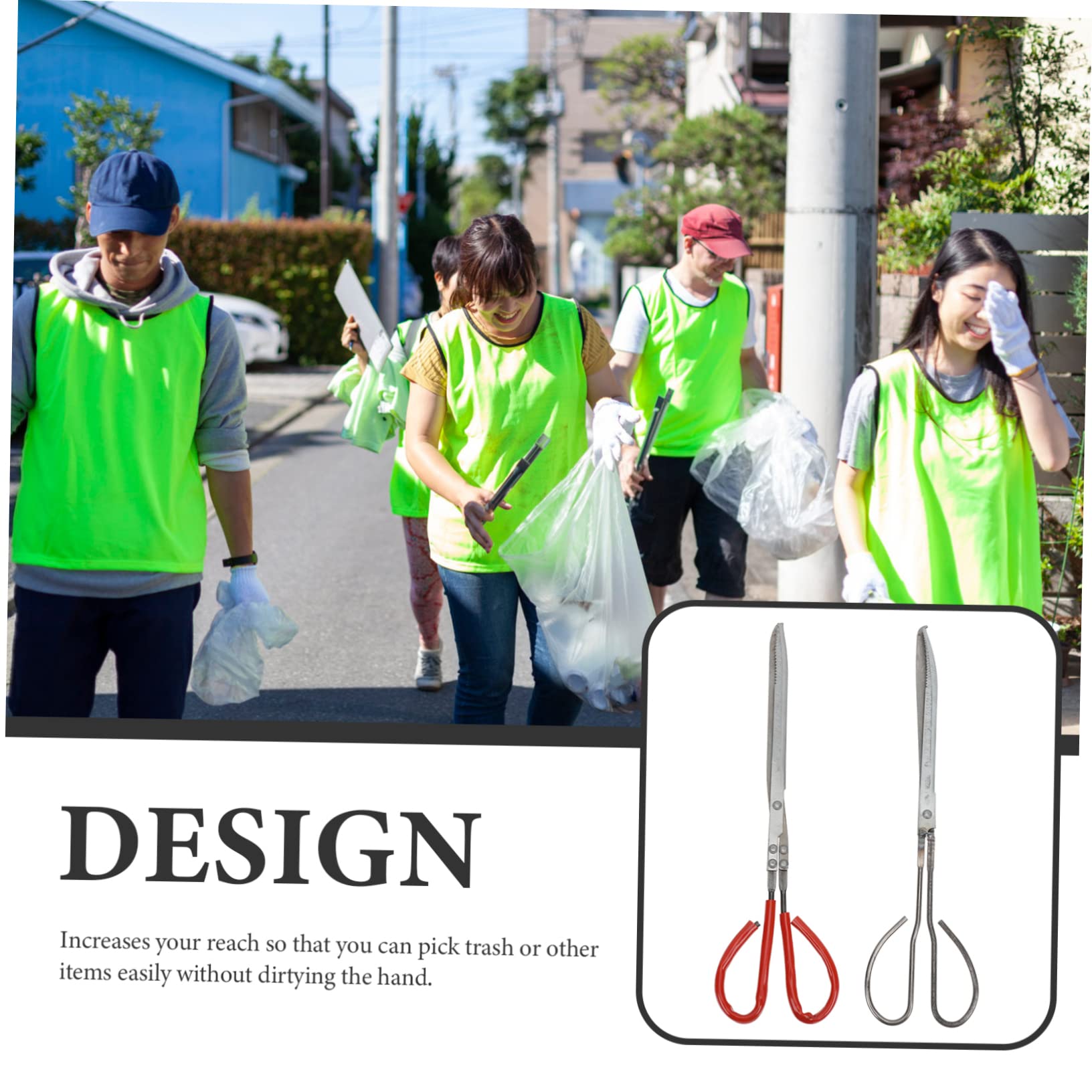 STOBAZA 2Pcs Multi Function Seafood Trash Tongs Scissor Design Clamps for Home Use for Bbq Picnics and Outdoor Activities and Comfortable Grip