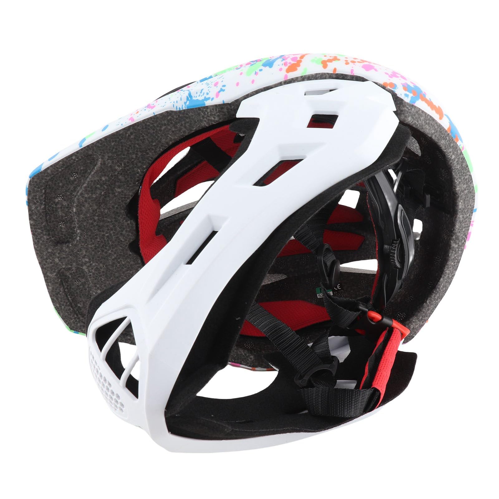 Full Face Adjustable Kids Bike Helmets, Lightweight Toddler Helmets with LED Light, Ventilation, for Sun Protection with Sponge Pad (M) — view 8