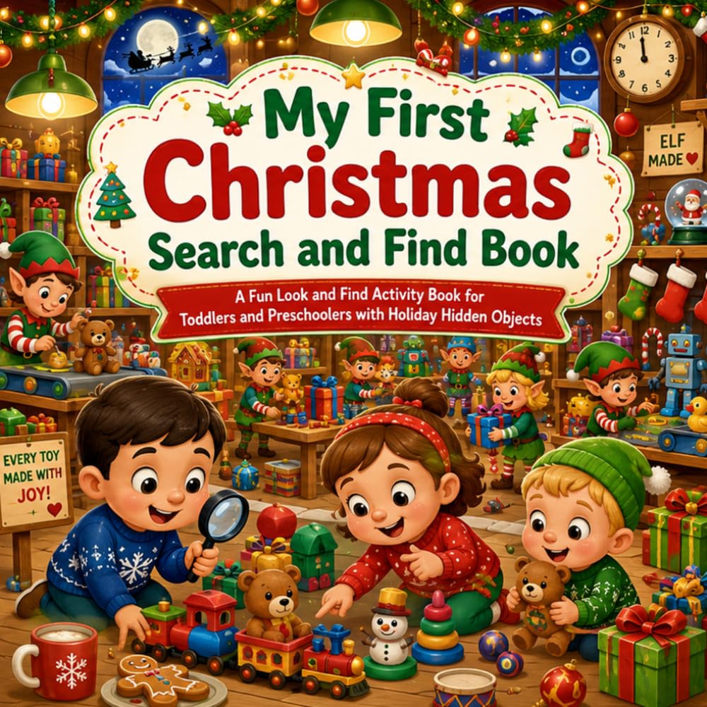 My First Christmas Search and Find Book: A Fun Look and Find Activity Book for Toddlers and Preschoolers with Holiday Hidden Objects