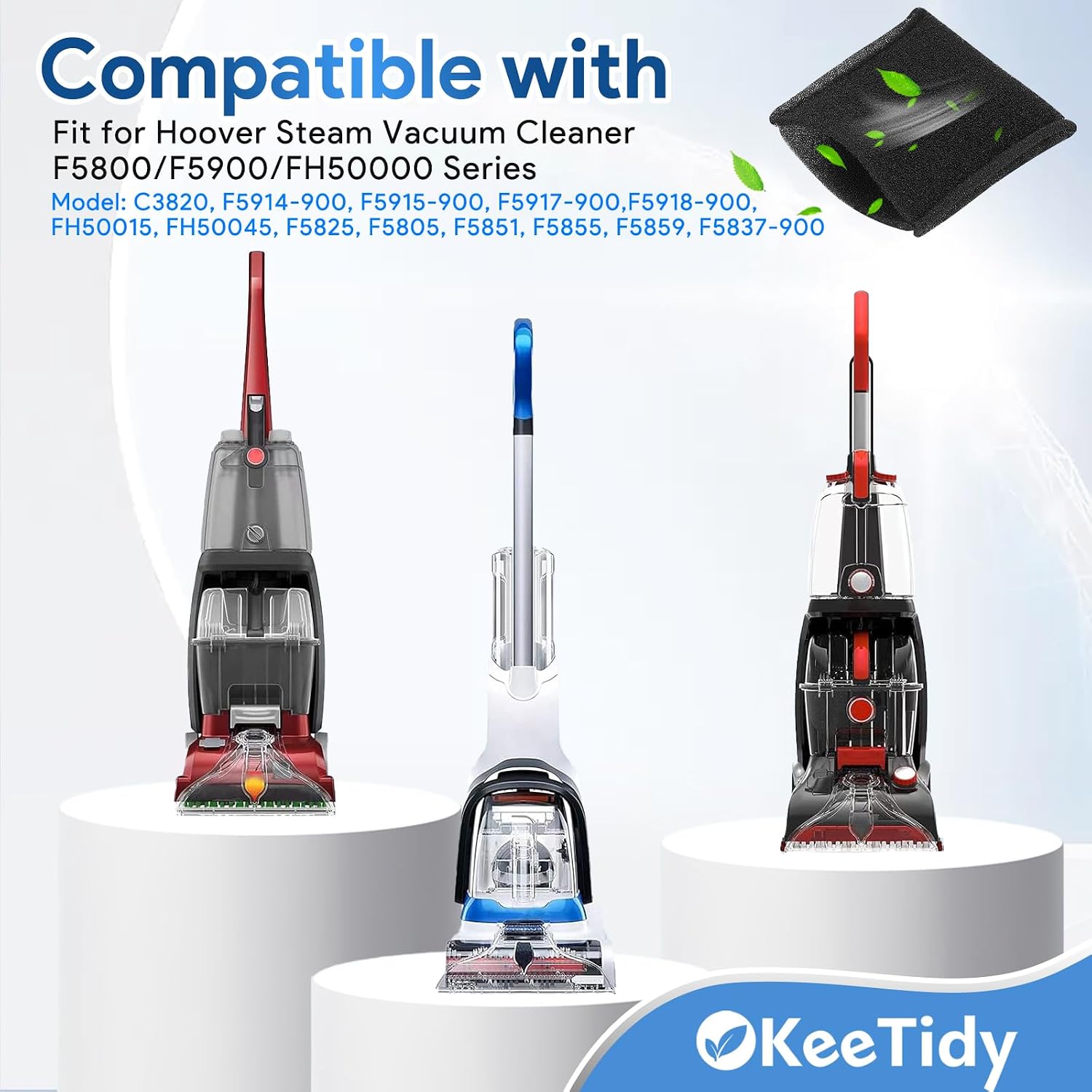 Foam Tank Filter Compatible with Hoover Steam Vacuum Cleaner