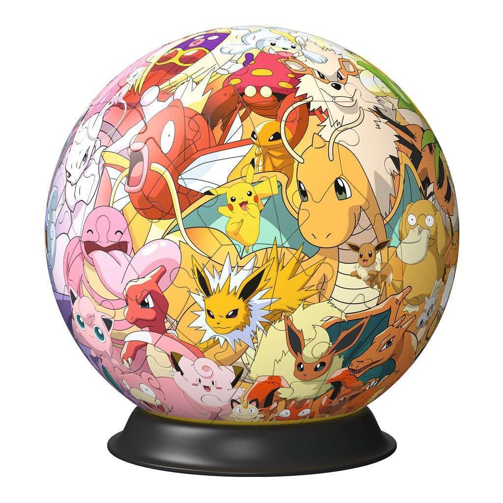 Ravensburger Ravensburger - Puzzle 3D Ball - Pokémon - A partir de 6 Ans - 72 pièces numérotées à Assembler sans Colle - Support Inclus - Diamètre : 13 cm - 11595 in use