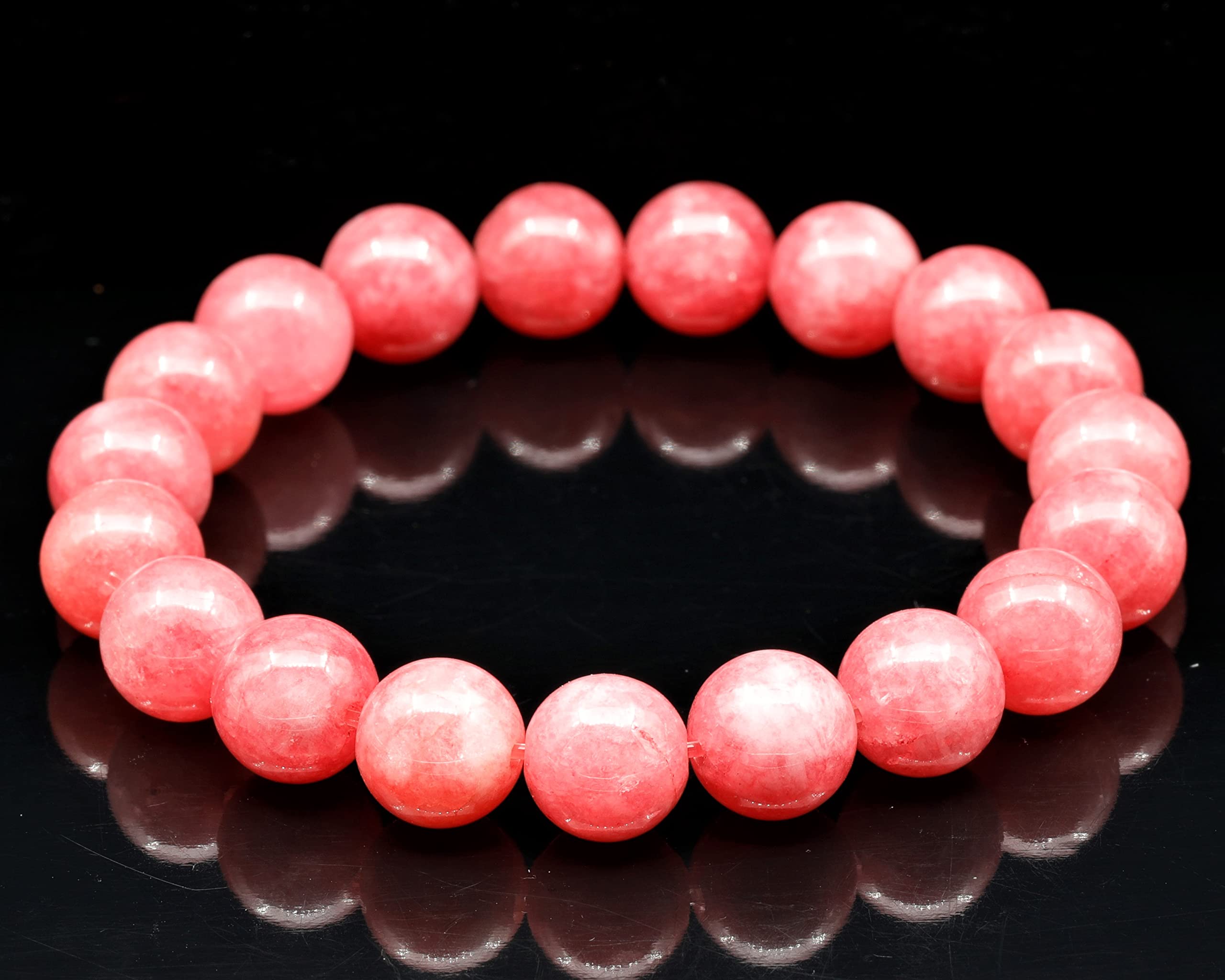 Dehnbares Armband mit natürlichen Rhodochrosit-Perlen, echter rosa Kristall, Skorpion, Edelstein elastisch, 8 mm Perlen, Modeschmuck, Heilung