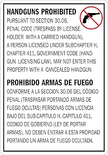 Handguns Prohibited Black Sticker Decal 8"