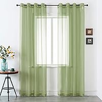 Vista 18 de Cortinas traslúcidas de 108 pulgadas para sala de estar, dormitorio, apartamento, ventana, 2 paneles con ojales, cortinas semitransparentes