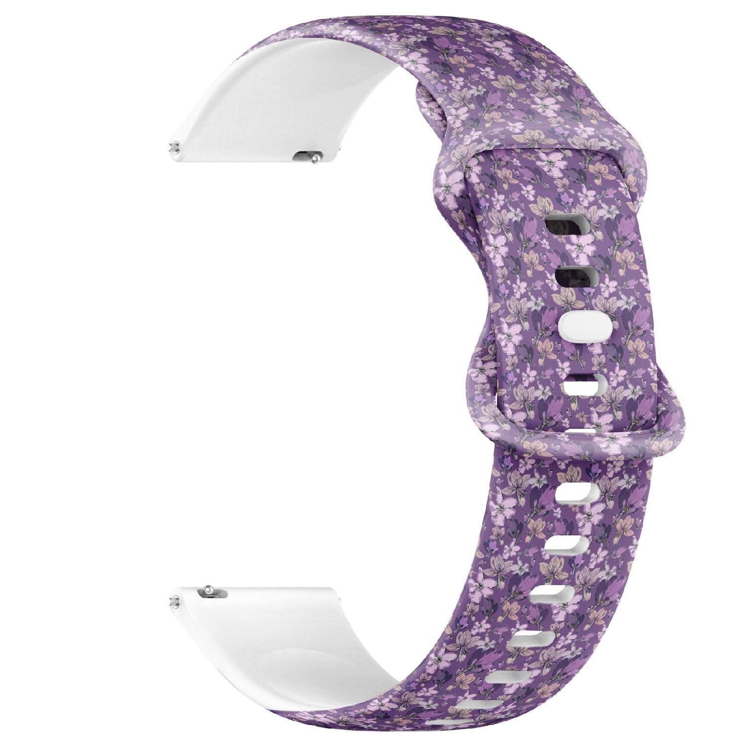 Compatible with Garmin Fenix 7/7 Pro, Fenix 6/6 Pro, Fenix 5/5 Plus, Epix (Gen2) / Epix Pro (Gen2), 22mm Sport Watch Band (Poisonous Flowers Purple On) Silicone Soft Strap Bracelet