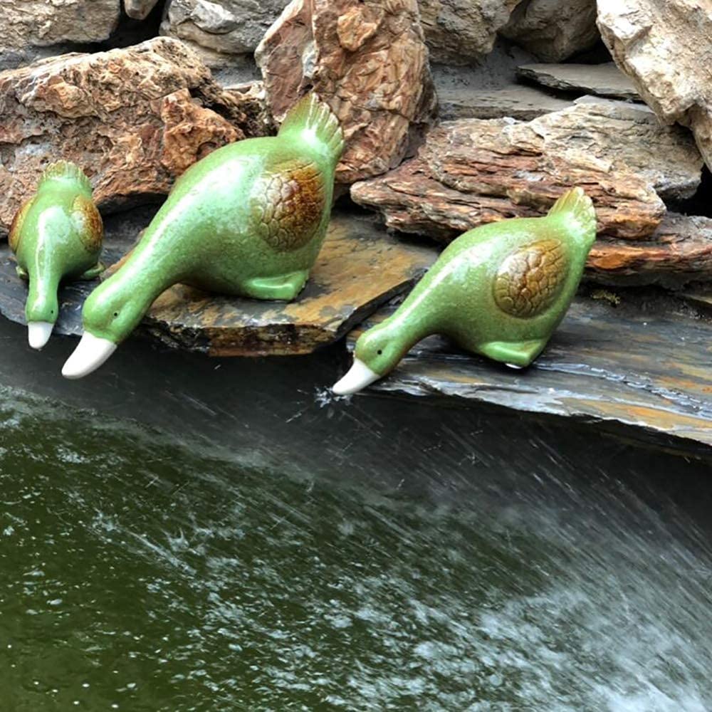 Amazon.co.jp: 3陶器かわいい水飲み鳥モデル、池の装飾品動物の置物家