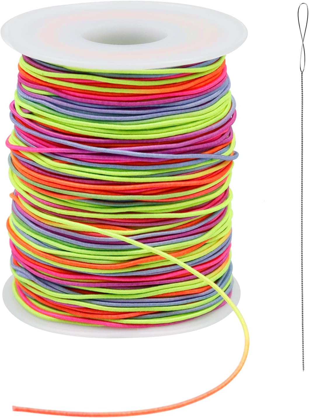 FANDAMEI 1mm Elastic String for Bracelets, Elastic