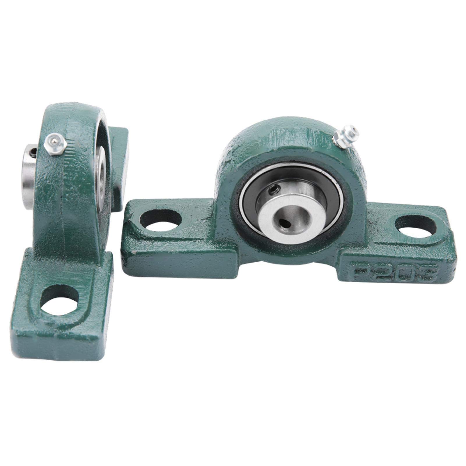 Palier Roulement 25mm, 2pcs UCP205 Roulement De Bloc d'Oreiller, Palier à semelle, Roulements rigides à billes à alignement automatique pour palier à montage mécanique