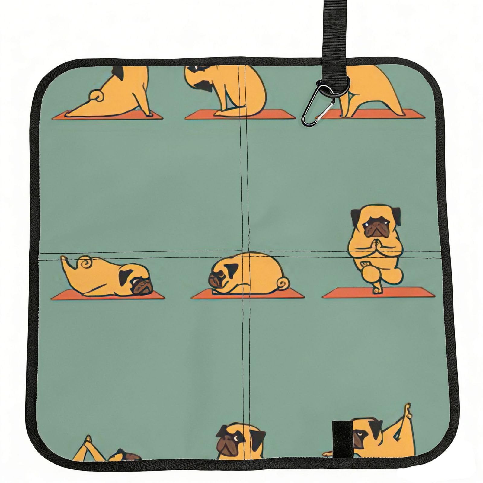 bghdfa Yoga Pug Print Outdoor Sitting Mat Waterproof Oxford Cloth Seat Cushion Folding Foam Camping Seat For Picnic
