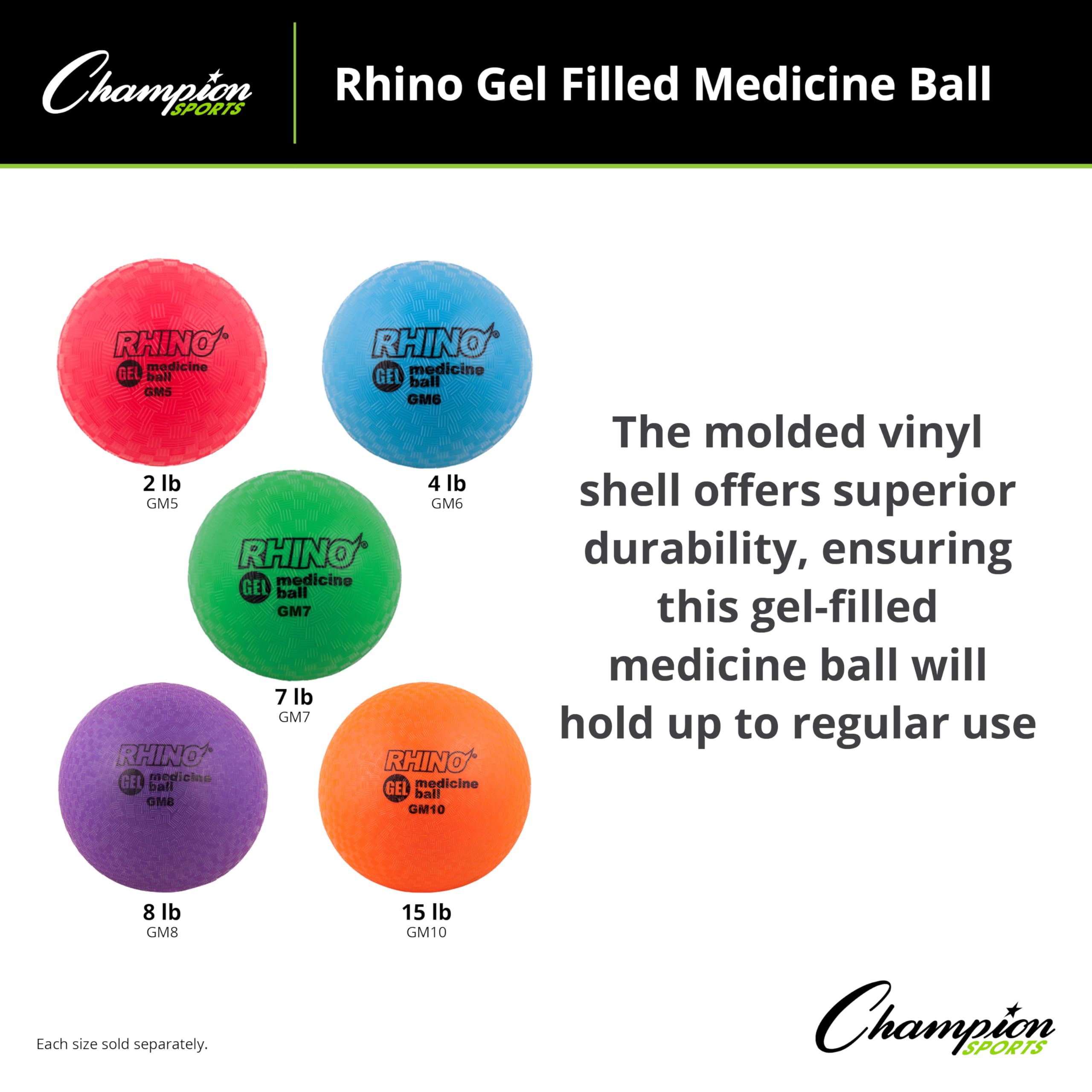 CHAMPION SPORTS - Bola de Medicina rellena de Gel
