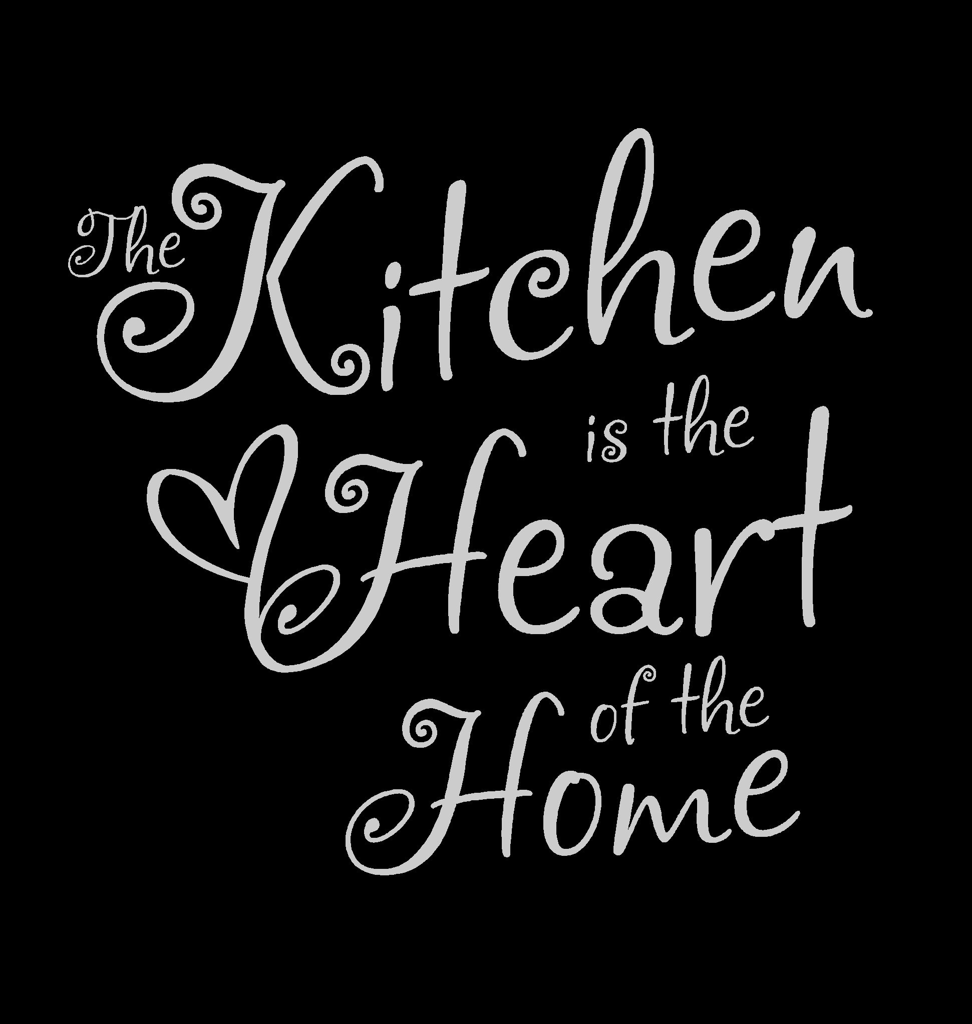 Lightningsigns Silver The Kitchen Is The Heart Of The Home Kitchen Wall Art Sticker, Decal, Quote Lsk1 (Silver)