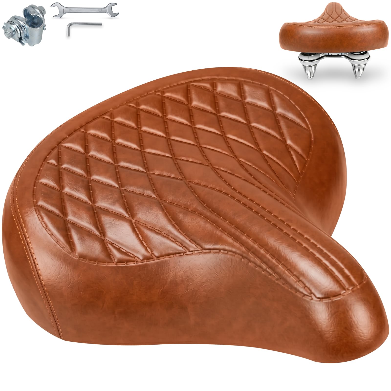 Selle de vélo confortable pour homme et femme, large et souple, siège de vélo rembourré ergonomique, selle de vélo de rechange universelle pour vélo de ville, VTT, vélo d'appartement