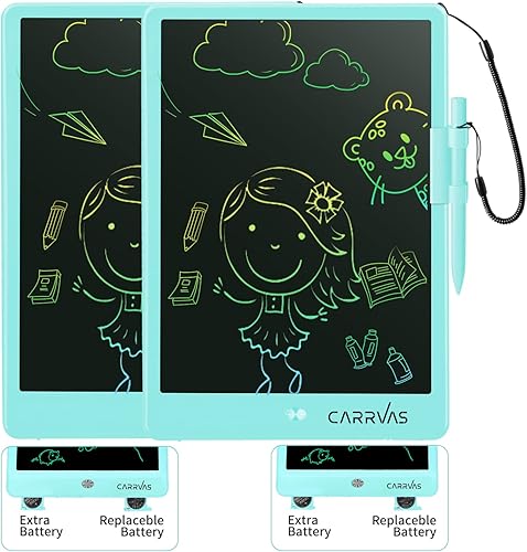 CARRVAS Tableta de escritura LCD de 10 pulgadas almohadilla de dibujo colorida para niños borrable reutilizable tablero electrónico juguete de