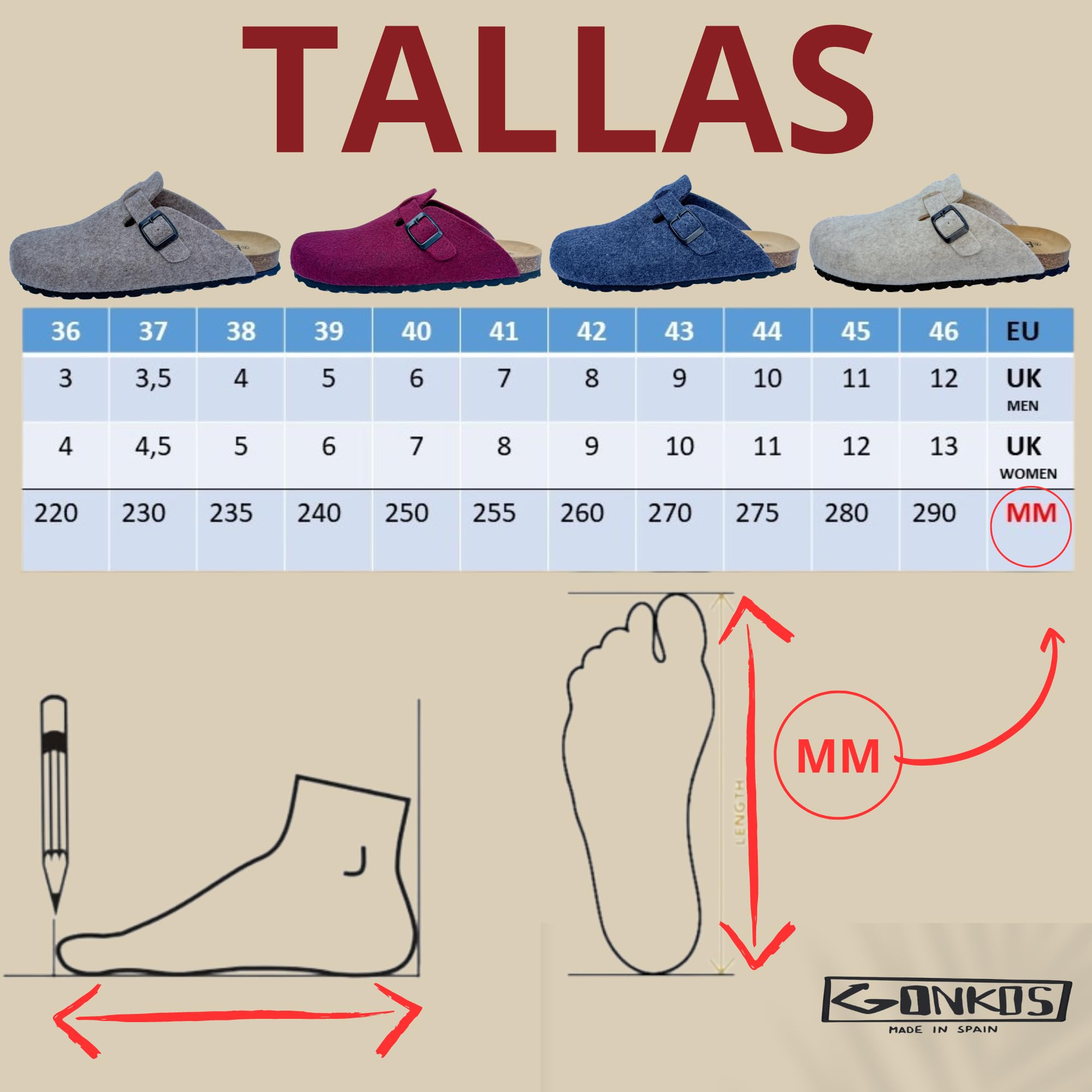 Zuecos de Lana Virgen, Plantilla Anatómica de Piel y Corcho Natural, Zuecos de Fieltro, Pantuflas Fieltro Hombre y Mujer, Zapatillas Casa Confortables de Calidad, Hechas a Mano en España