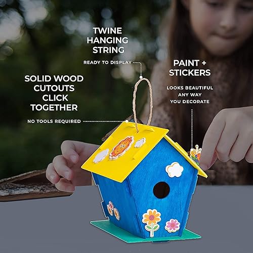 Miniatura 6 de 12 casas de pájaros de madera manualidades para niñas y niños juego de artes y manualidades a granel para niños 12 kits de casa de pájaros de madera