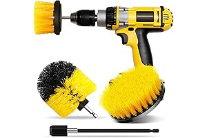 4-Pack Car Detailing Drill Brush Set: Power Scrubber with Extended Reach
