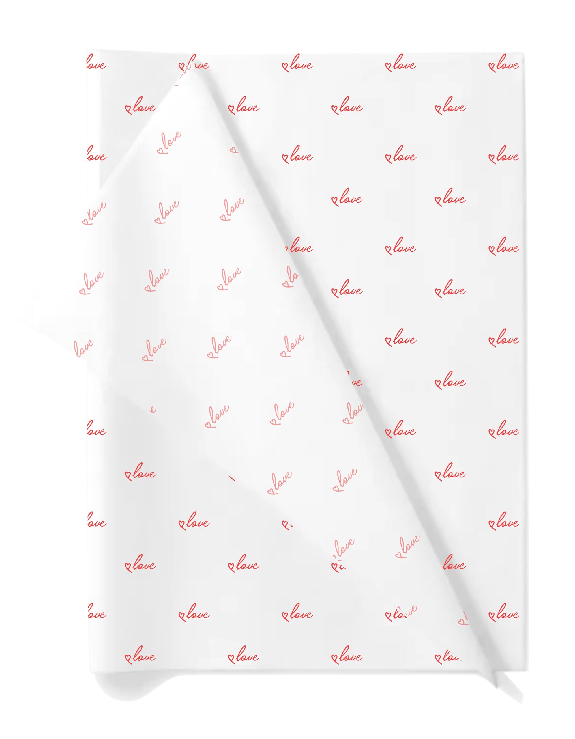 TOWNBUS - 50 Nos Of Love Printed Wrapping Paper|Perfect For Gift Wrapping, Storage, Stuffing, Wrapping Of Cloths, Arts And Crafts & Other Business Uses|Acid Free
