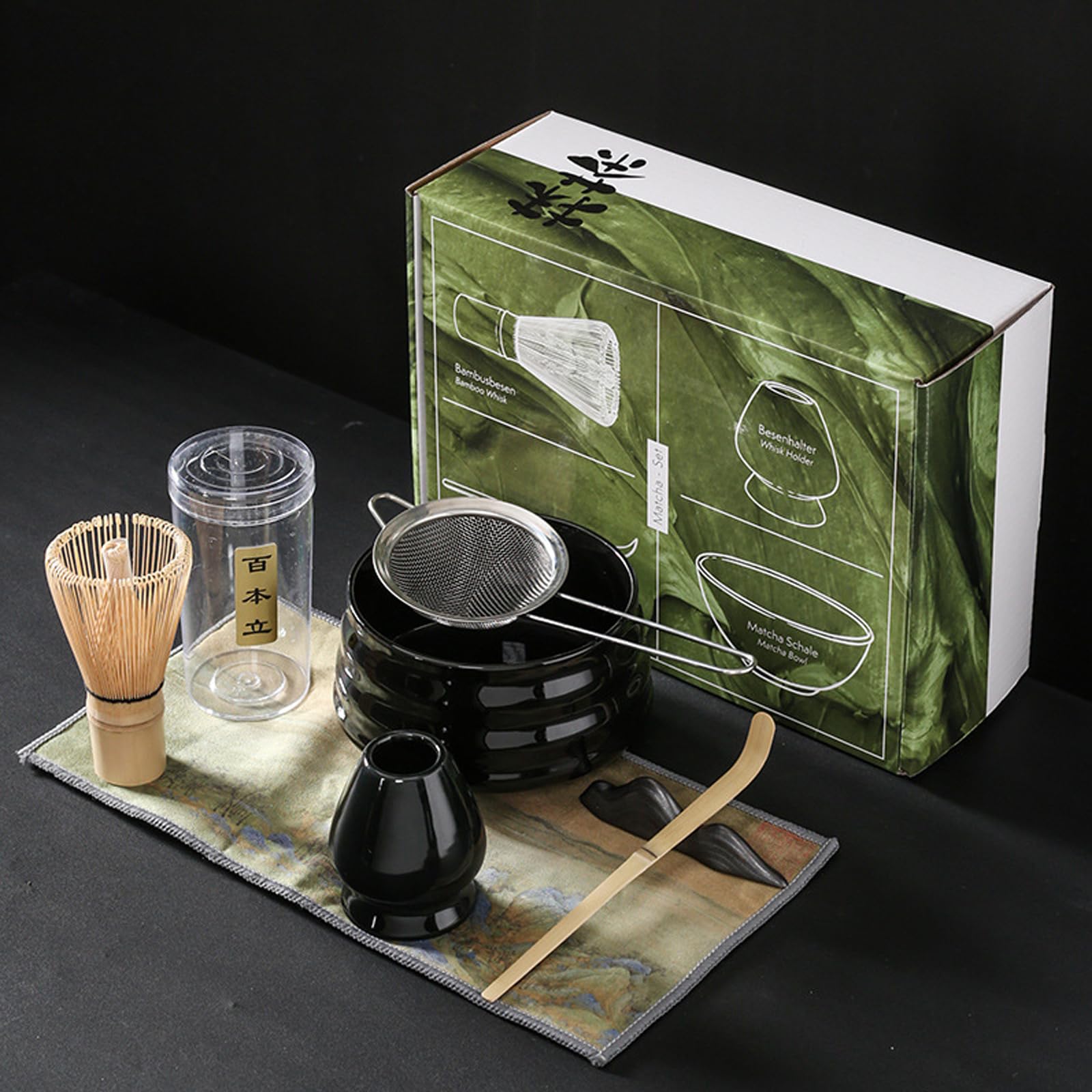 Yoseka Matcha Bowl 7 Piece Tea Ceremony Set Chasen Whisk Scoop 18oz