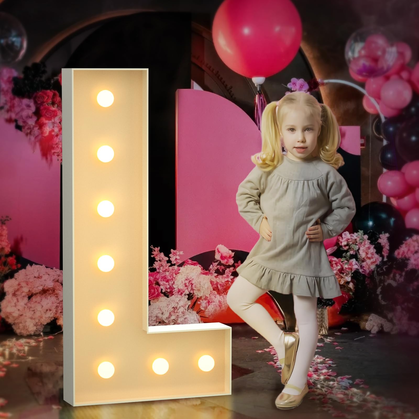 Marquee Letters 3 Feet Tall 3FT Large Light Up Letters L for Backdrop Big Marry Me Sign Birthday Party Decorations Engagement Party Pre-Cut Foam Board