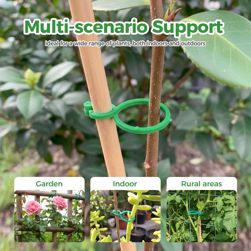 Gartenpflanzenclips, Kunststoff-Stützclips für Kletterpflanzen, 100 Stück für Tomatenreben, Stammbefestigung, langlebiges Gartenzubehör